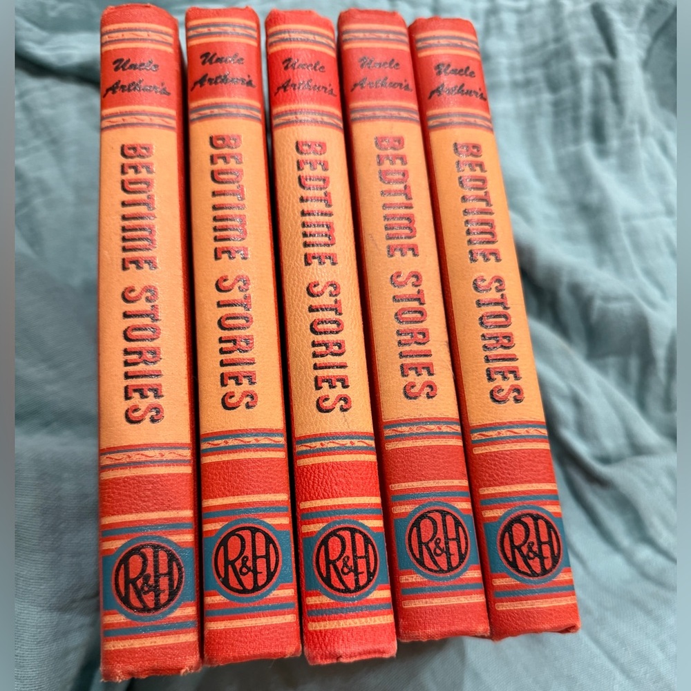 Uncle Arthur’s Bedtime Stories Vol. 1-5 1950 Hardcover Complete Set Vintage